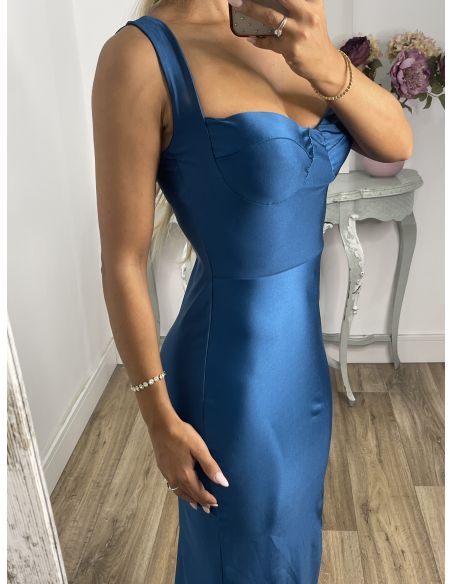 Vestido Antonella azul petróleo