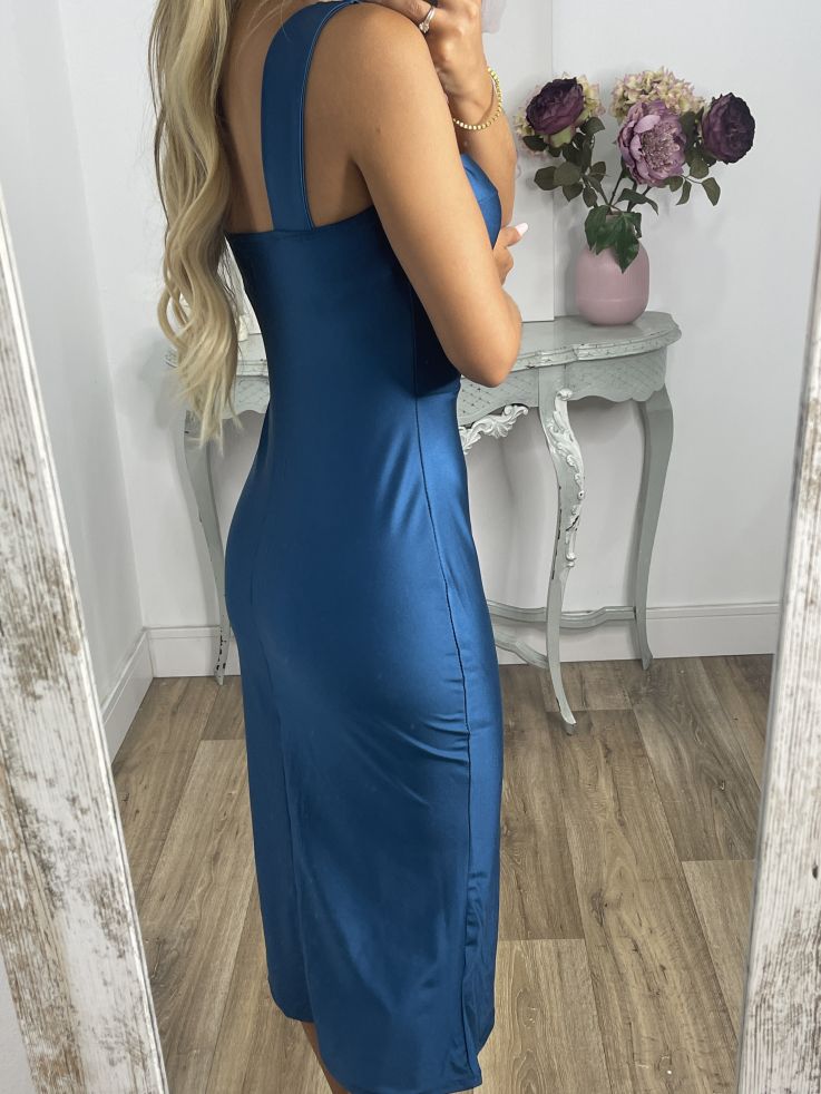 Vestido Antonella azul petróleo