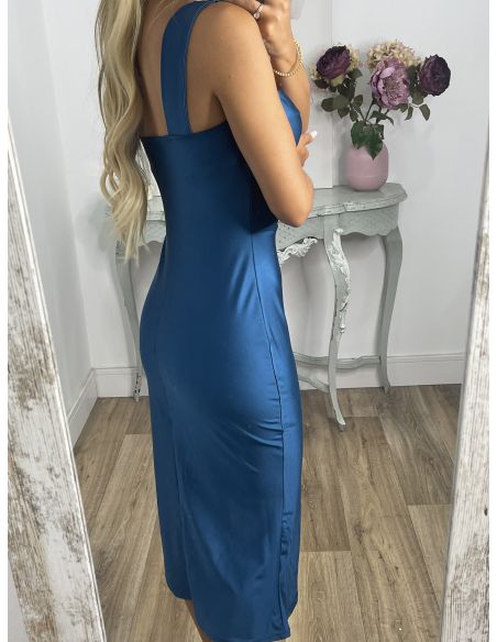 Vestido Antonella azul petróleo