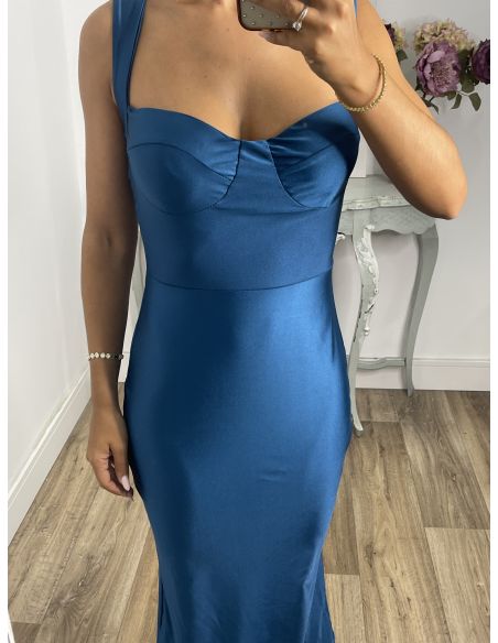 Vestido Antonella azul petróleo