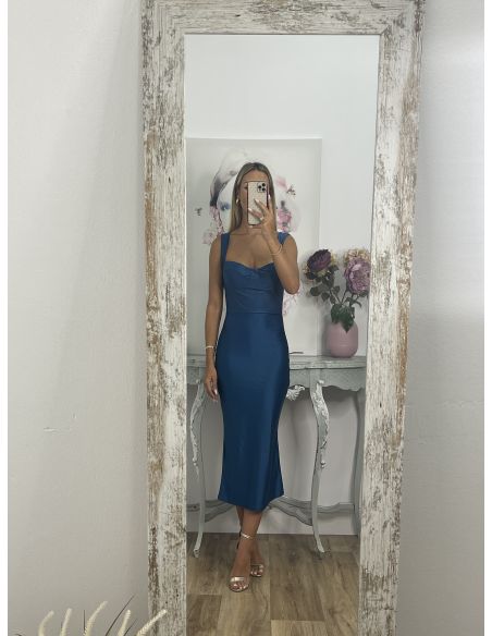 Vestido Antonella azul petróleo