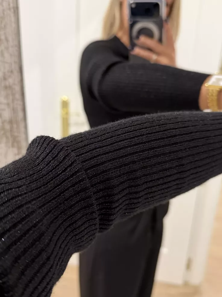 Body de punto negro con botones