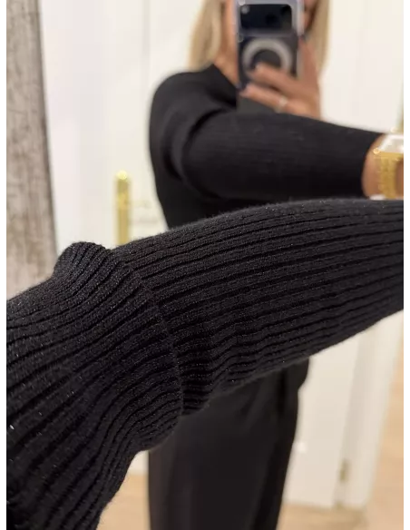 Body de punto negro con botones