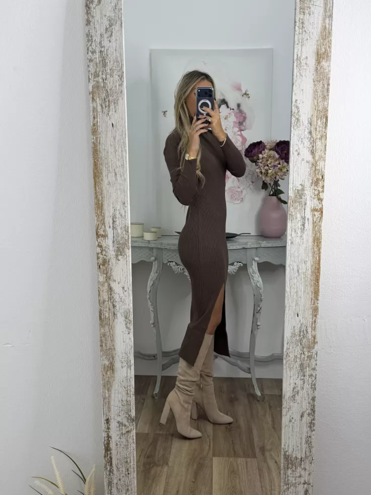 Vestido Loreto de punto chocolate