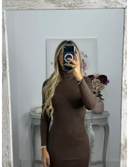 Vestido Loreto de punto chocolate