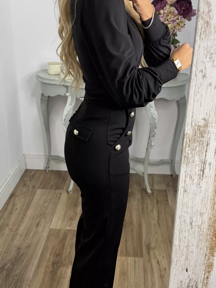 Pantalón tiro alto negro