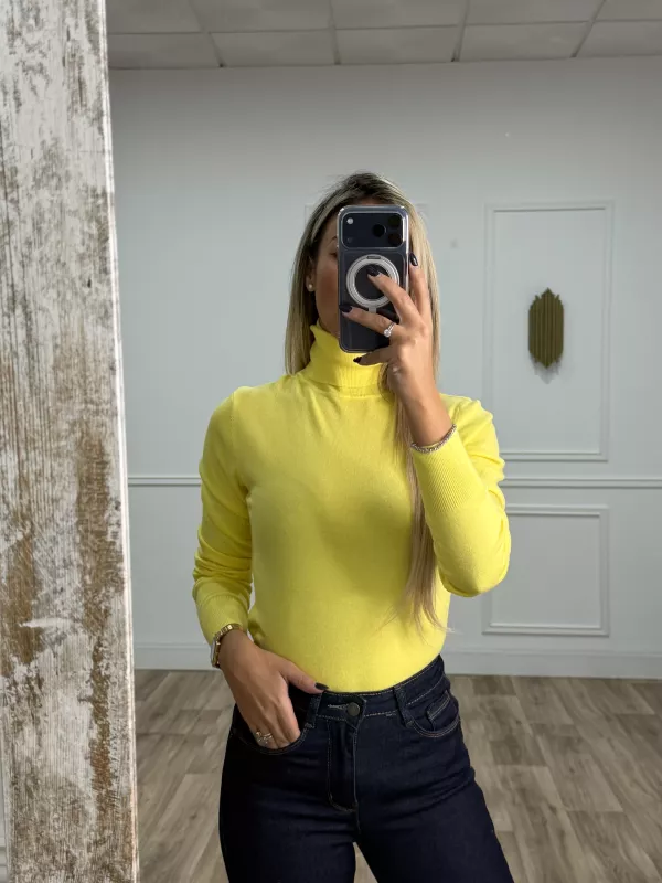 Jersey Deep cuello alto amarillo