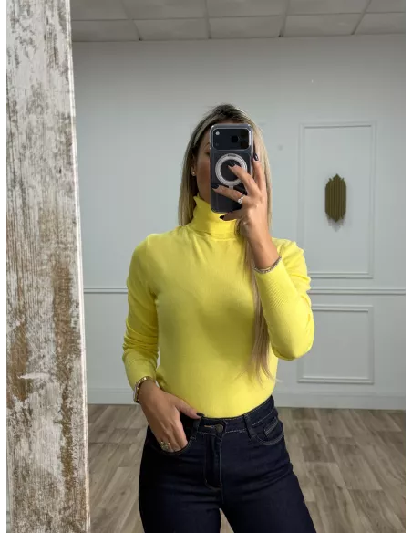 Jersey Deep cuello alto amarillo