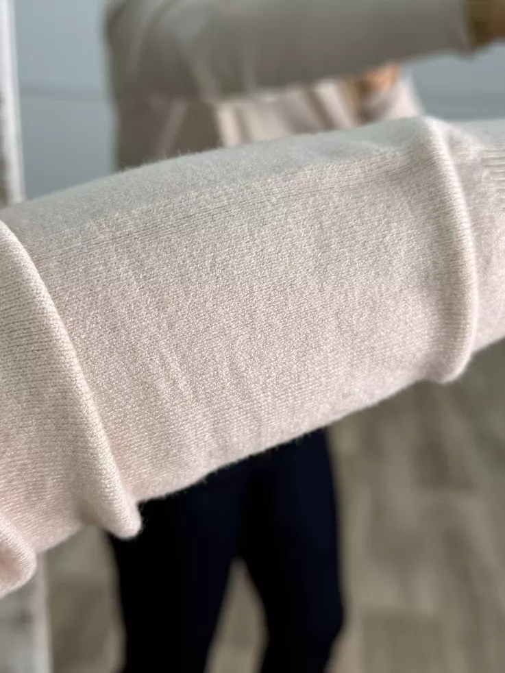 Jersey Deep cuello alto beige