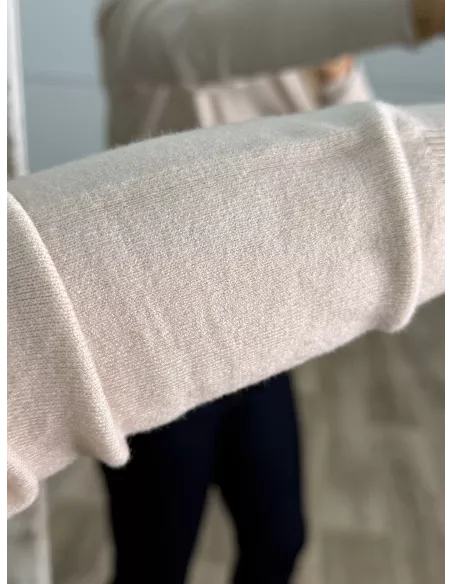 Jersey Deep cuello alto beige