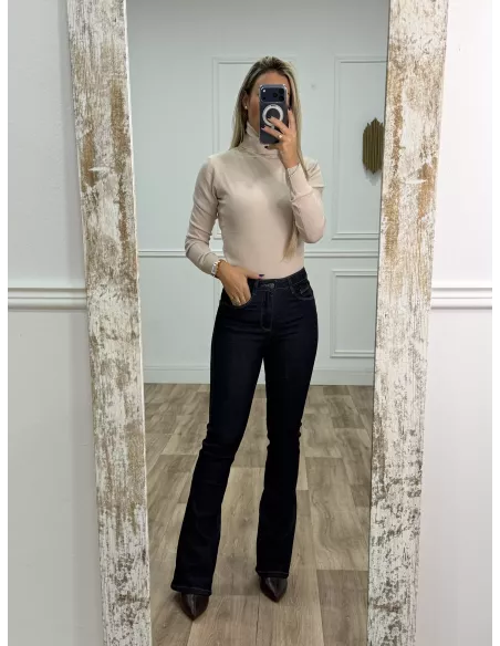 Jersey Deep cuello alto beige