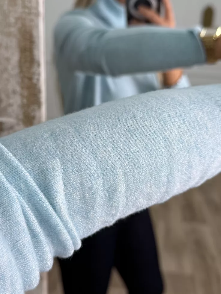 Jersey Deep cuello alto celeste