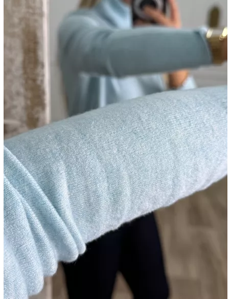 Jersey Deep cuello alto celeste