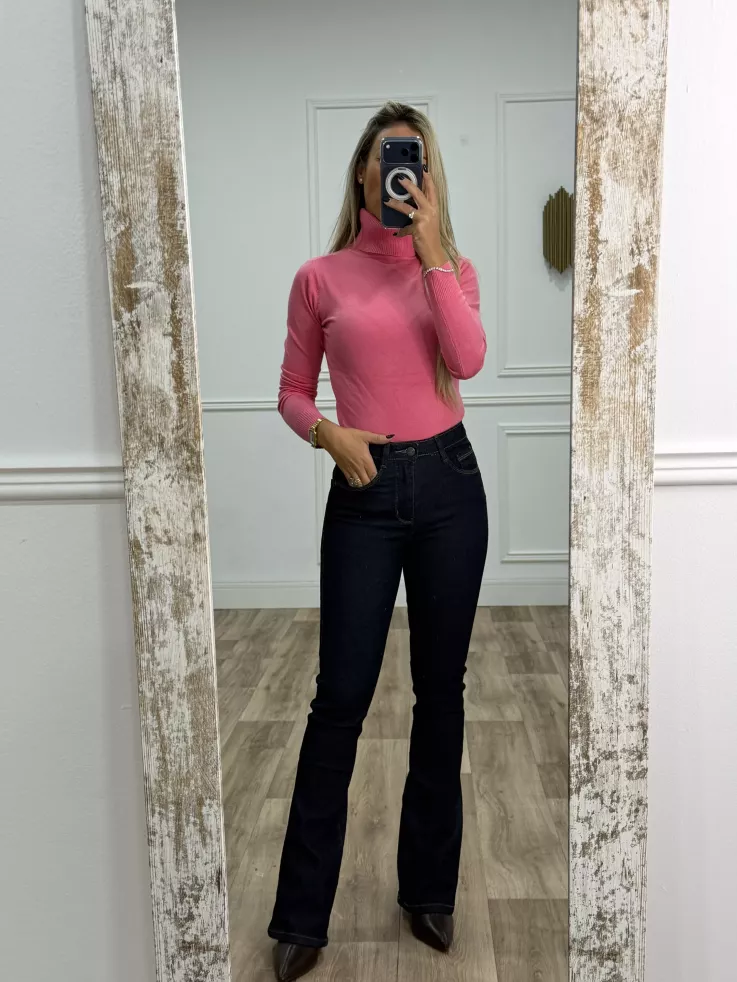 Jersey Deep cuello alto rosa