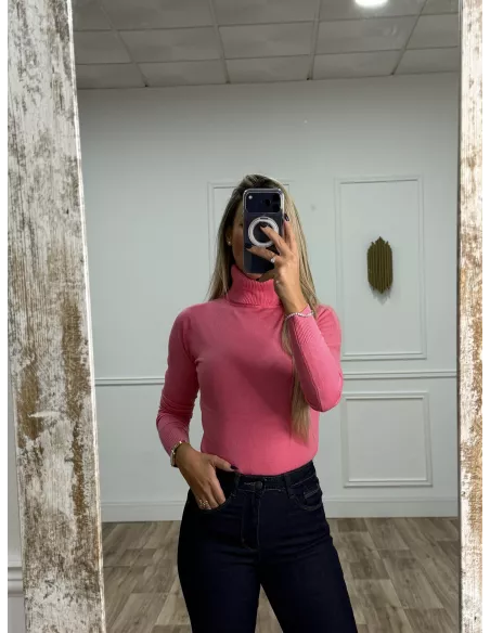 Jersey Deep cuello alto rosa