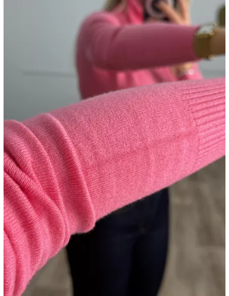 Jersey Deep cuello alto rosa