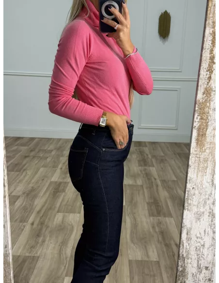 Jersey Deep cuello alto rosa