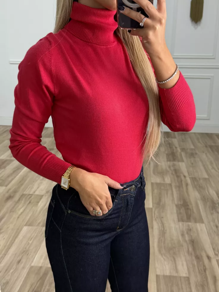 Jersey Deep cuello alto fresa