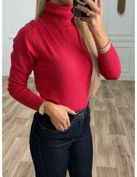 Jersey Deep cuello alto fresa