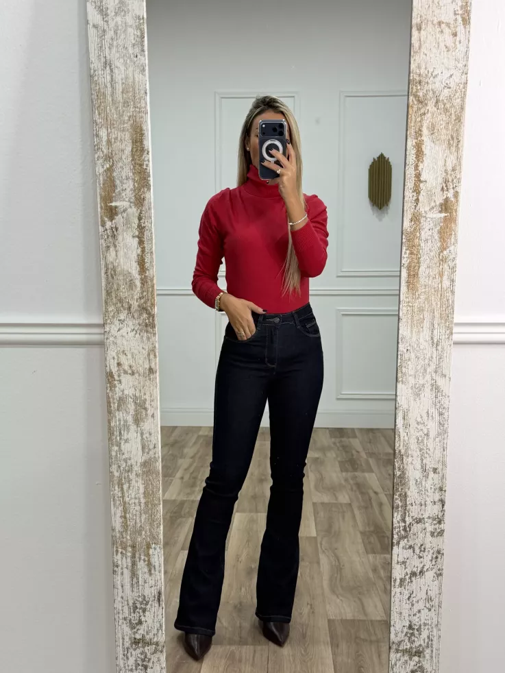 Jersey Deep cuello alto fresa