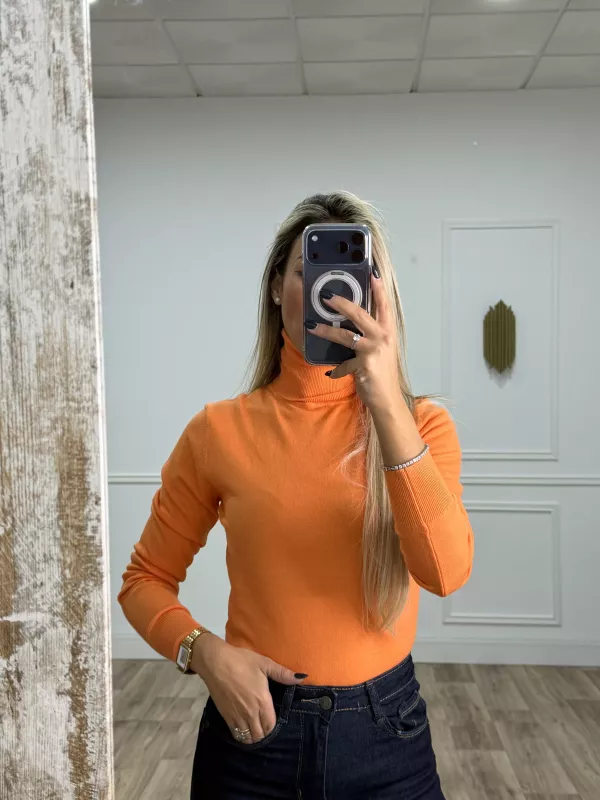 Jersey Deep cuello alto naranja