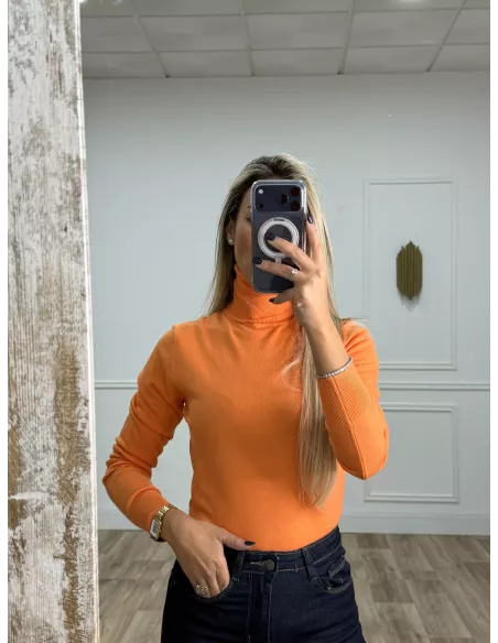Jersey Deep cuello alto naranja