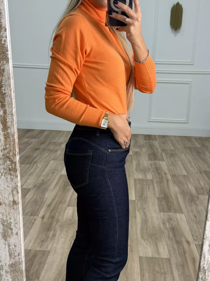 Jersey Deep cuello alto naranja