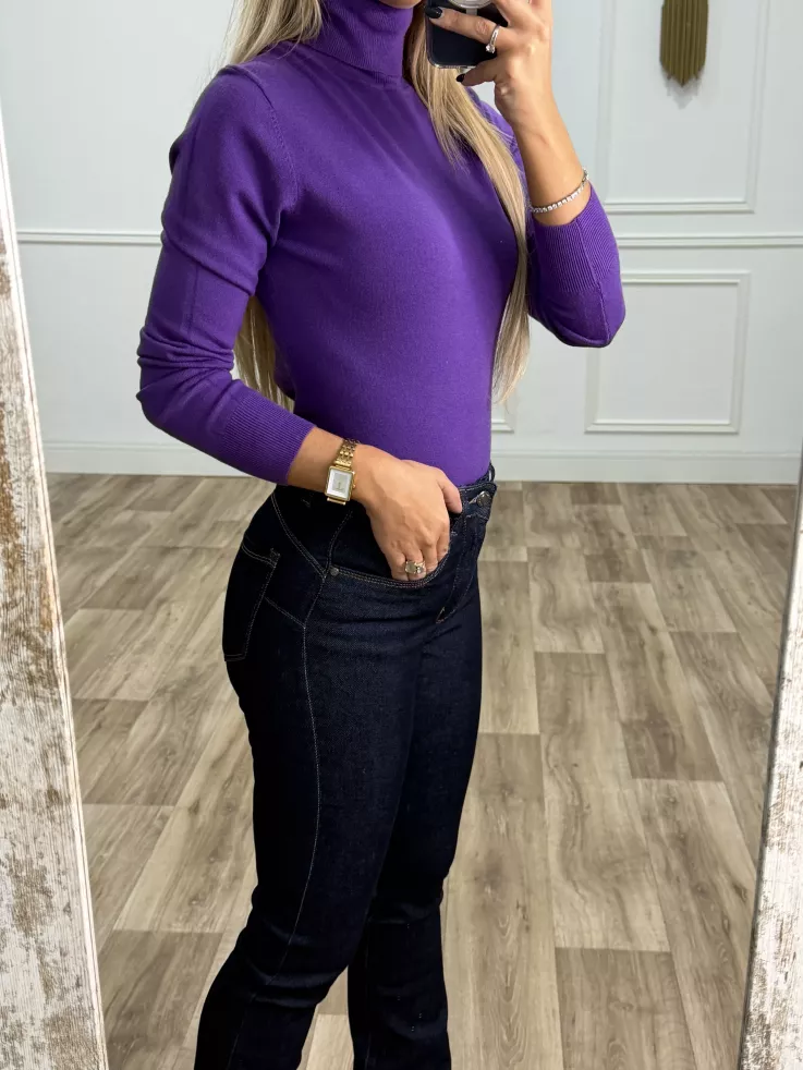 Jersey Deep cuello alto morado