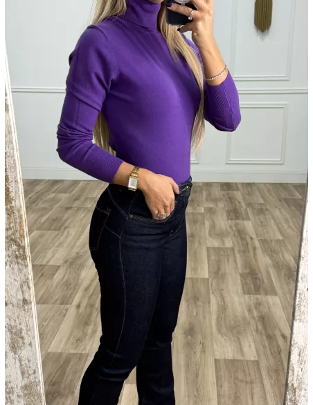 Jersey Deep cuello alto morado