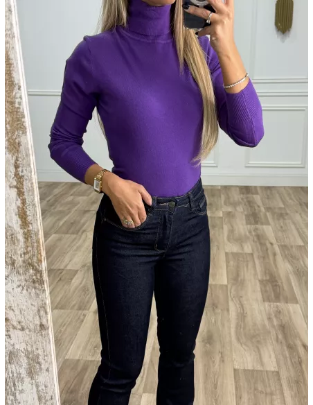Jersey Deep cuello alto morado