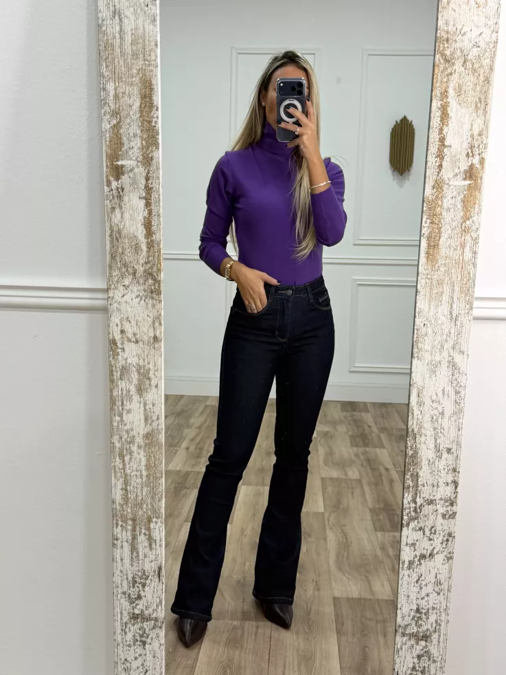 Jersey Deep cuello alto morado