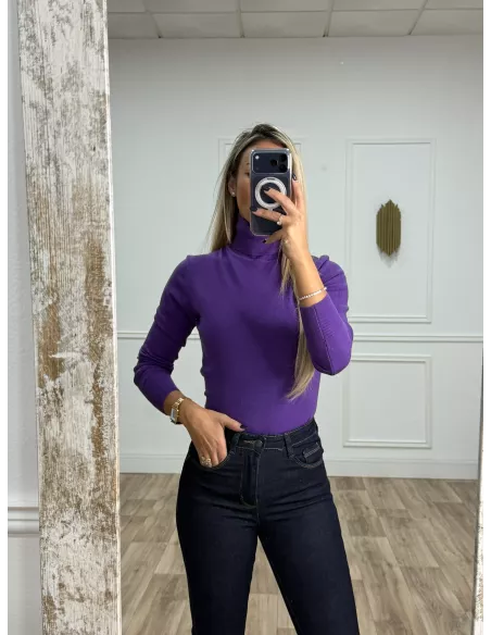 Jersey Deep cuello alto morado