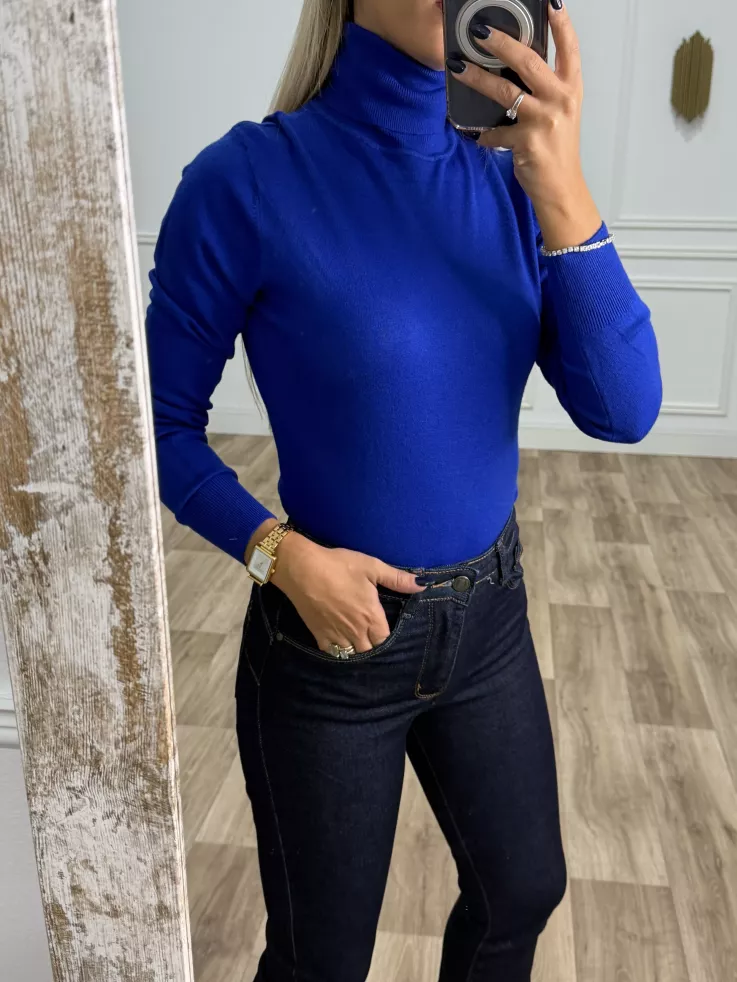 Jersey Deep cuello alto azul klein