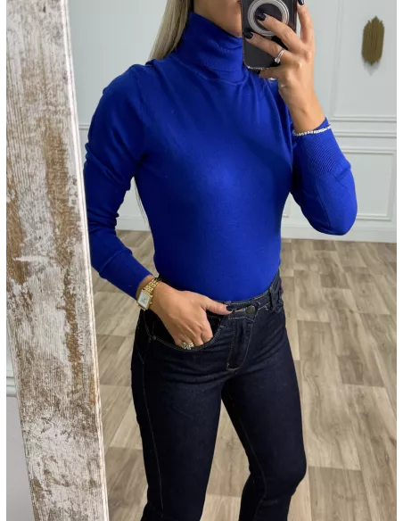 Jersey Deep cuello alto azul klein