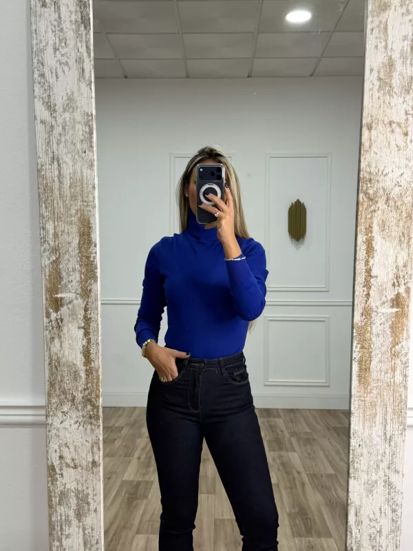 Jersey Deep cuello alto azul klein