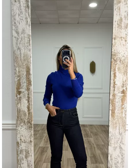 Jersey Deep cuello alto azul klein