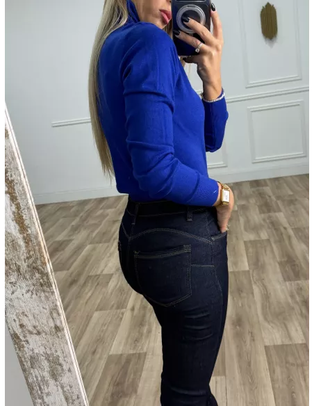 Jersey Deep cuello alto azul klein