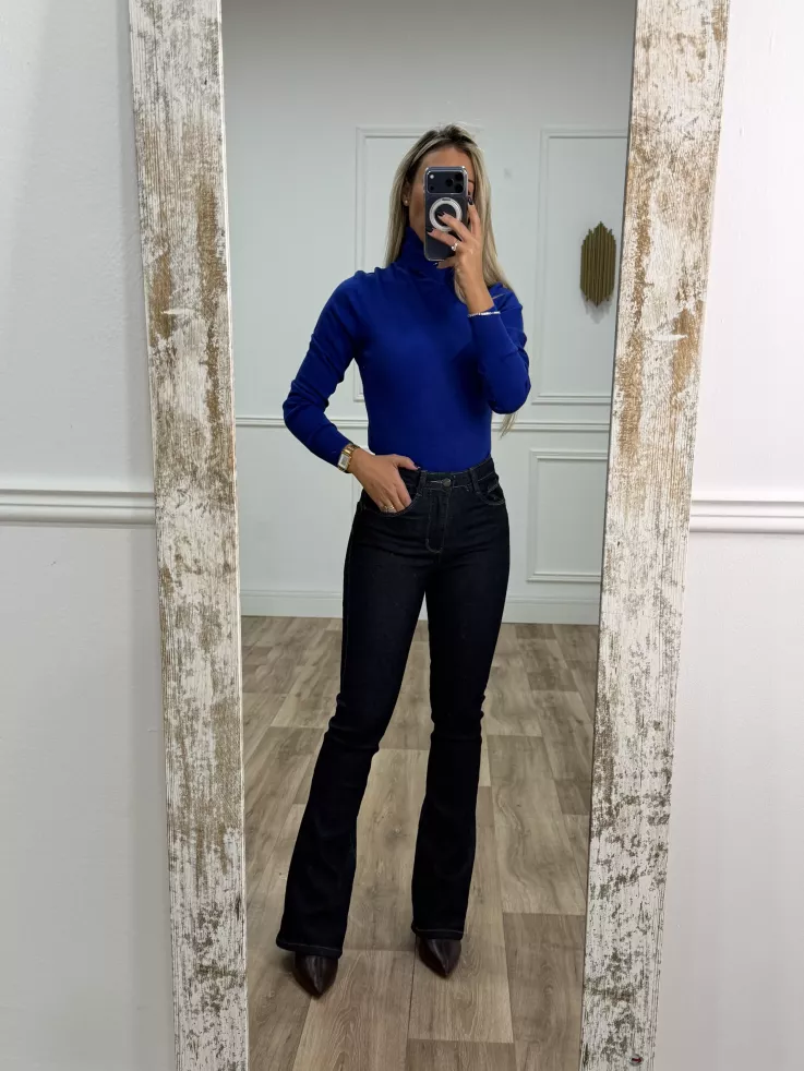 Jersey Deep cuello alto azul klein