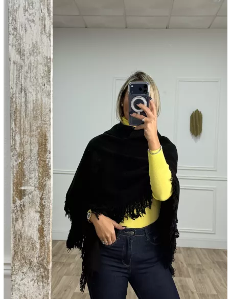 Chal punto flecos negro