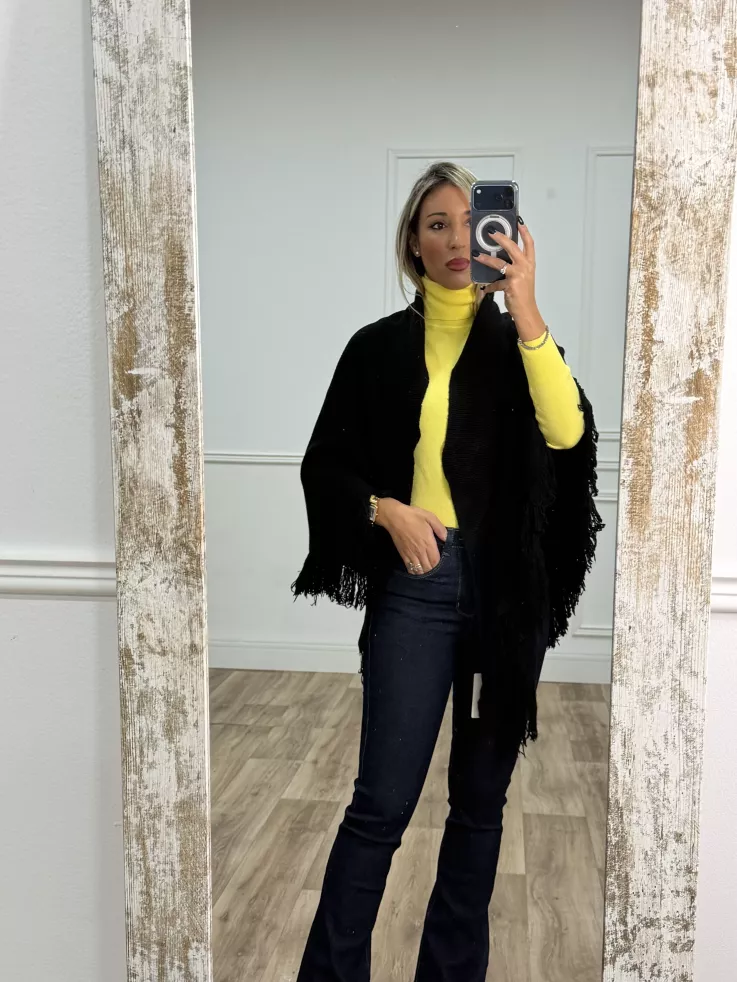 Chal punto flecos negro