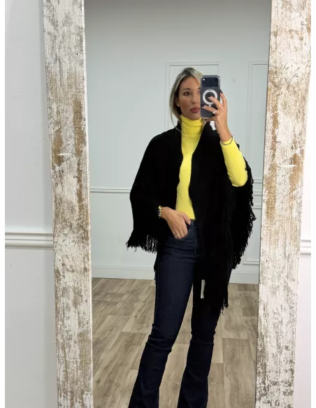 Chal punto flecos negro
