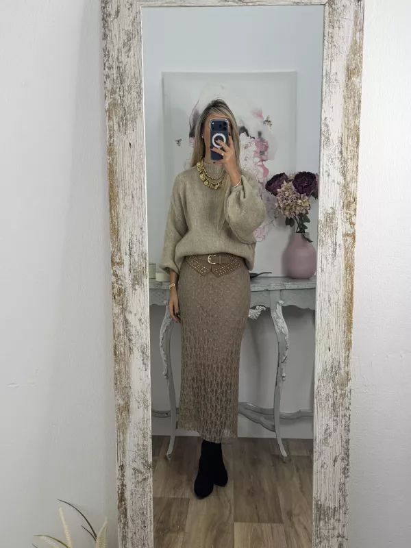 Falda Lena taupe