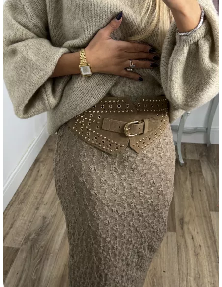 Cinturón  Sernit taupe