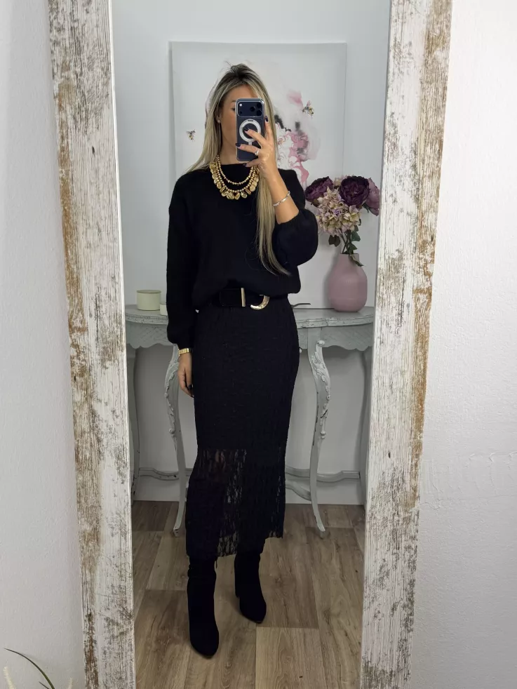 Falda Lena negra