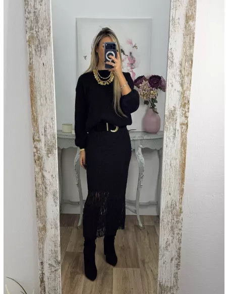 Falda Lena negra
