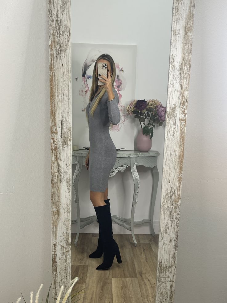 Vestido Onela plateado