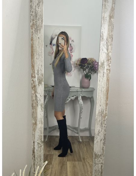 Vestido Onela plateado