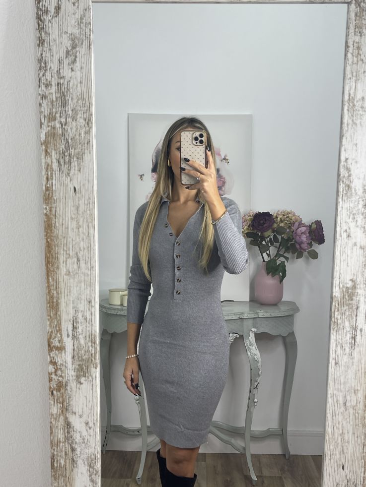 Vestido Onela plateado