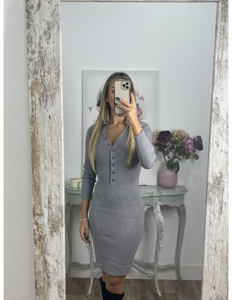 Vestido Onela plateado