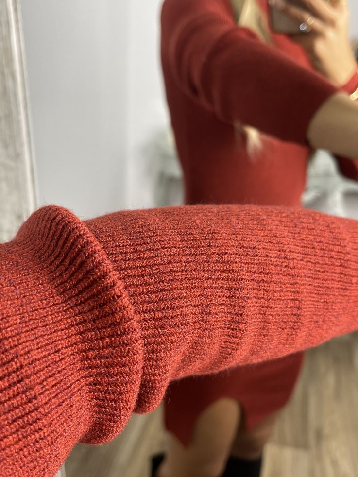 Vestido Ingrid teja abertura